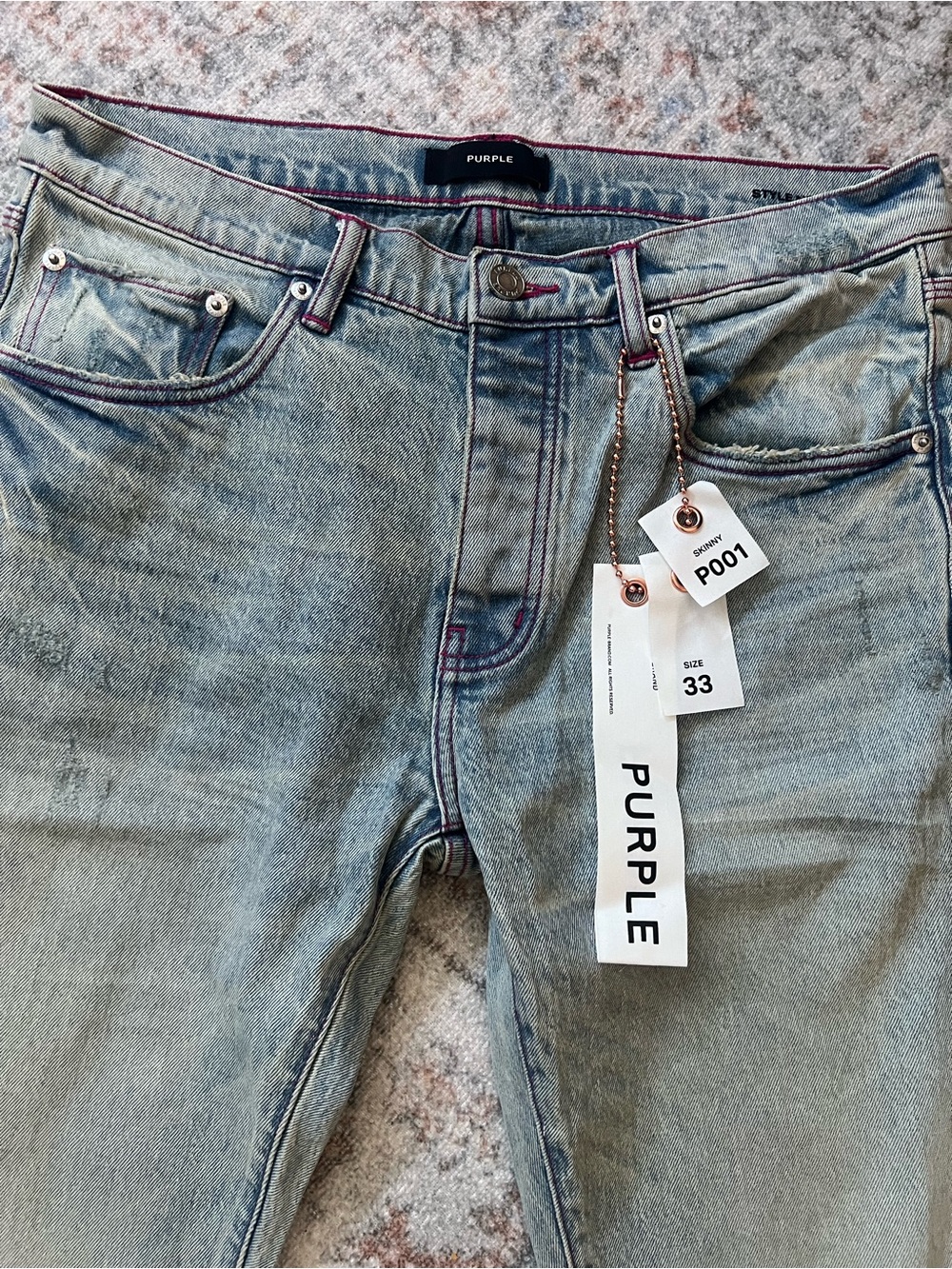 Purple Brand Men’s Skinny Jeans in Light Blue Wash - Size 33, tags attached - Picture 5 of 16